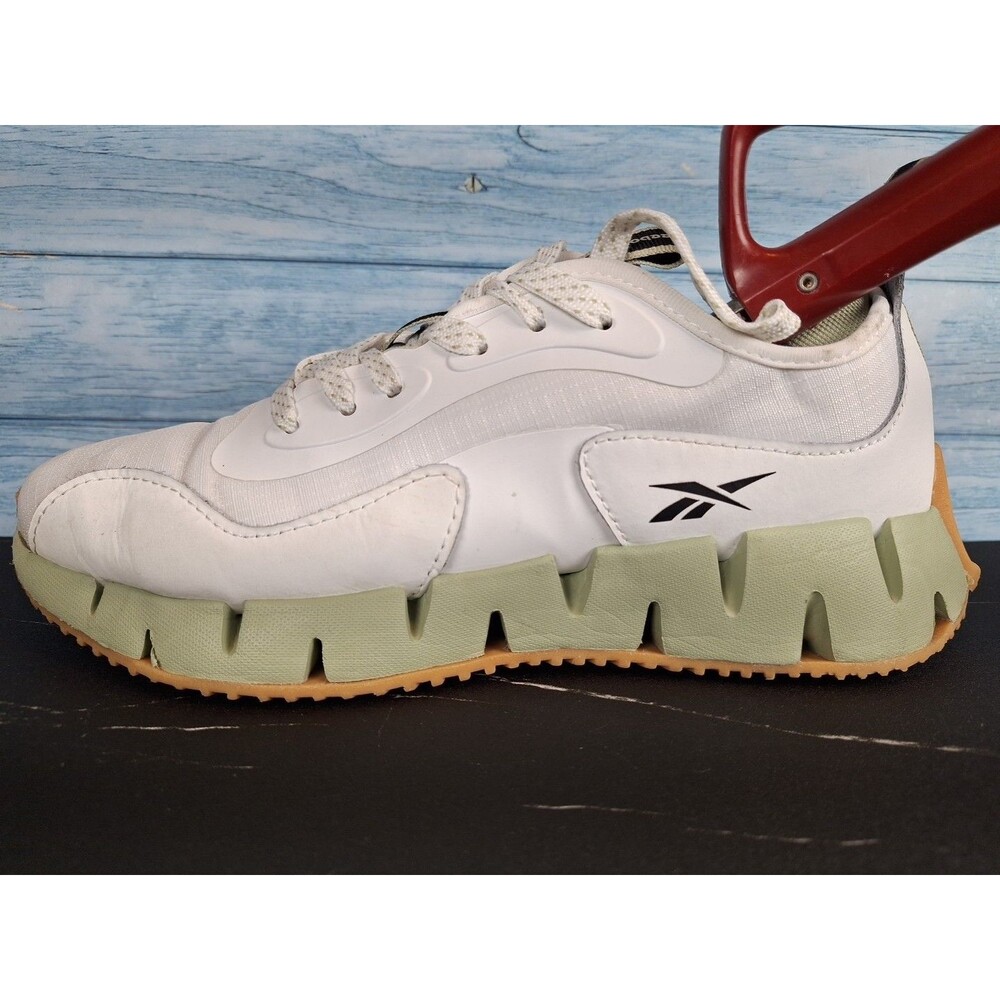 Reebok Zig Dynamica Women's Running Shoes White Green Sz 9